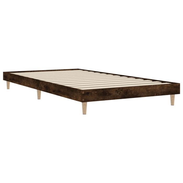 Bed Frame without Mattress Smoked Oak 90x200 cm Engineered Wood