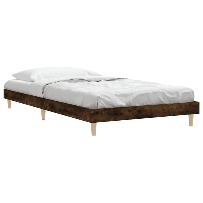 Bed Frame without Mattress Smoked Oak 90x200 cm Engineered Wood