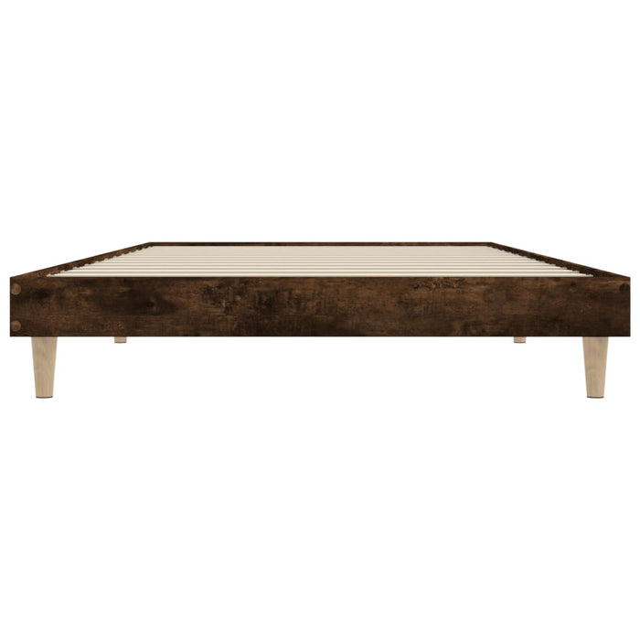 Bed Frame without Mattress Smoked Oak 90x200 cm Engineered Wood