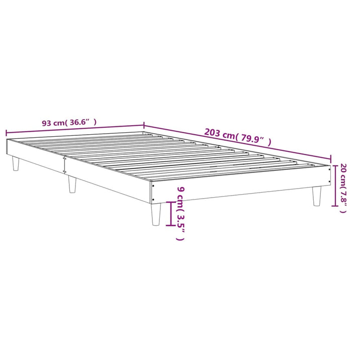 Bed Frame without Mattress Smoked Oak 90x200 cm Engineered Wood