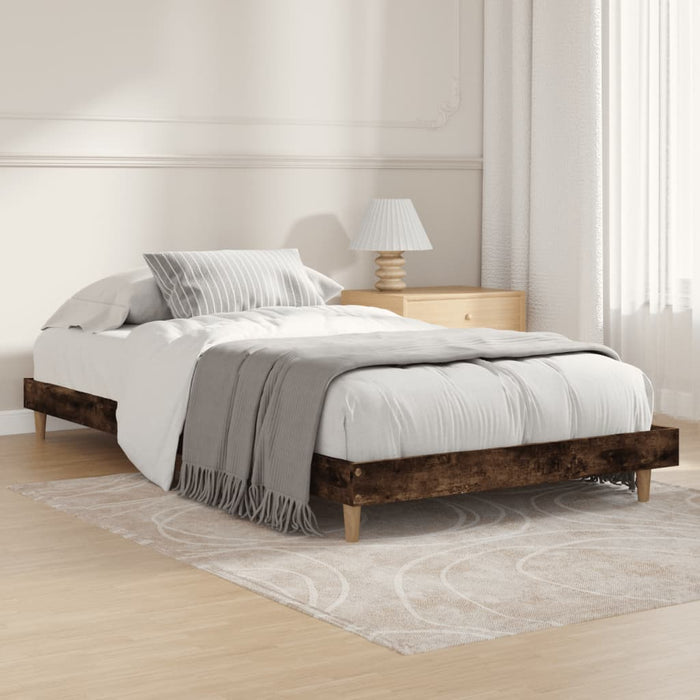 Bed Frame without Mattress Smoked Oak 90x200 cm Engineered Wood