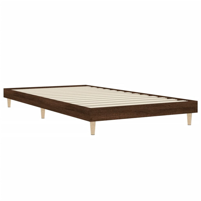 Bed Frame without Mattress Brown Oak 90x200 cm Engineered Wood