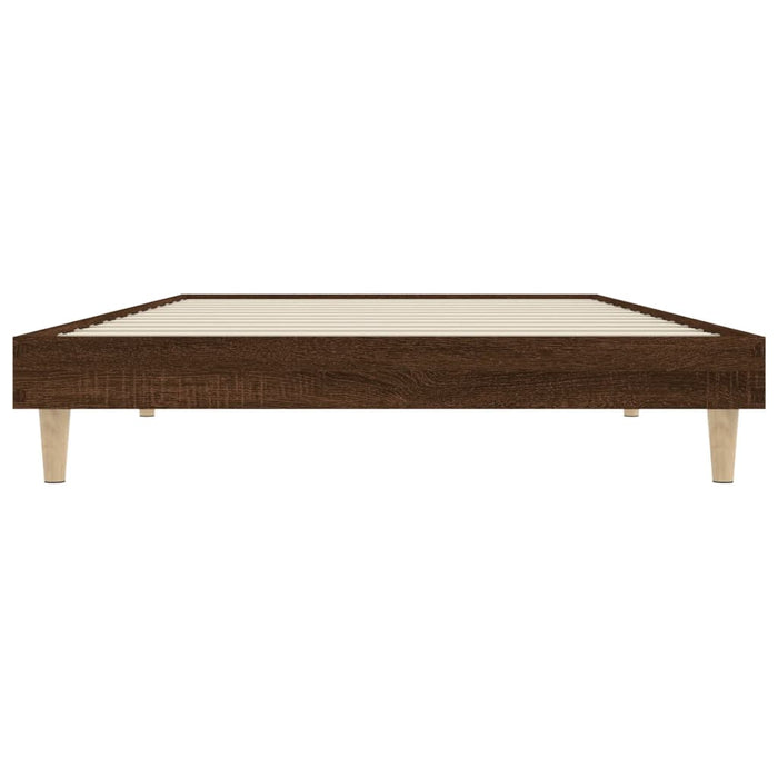 Bed Frame without Mattress Brown Oak 90x200 cm Engineered Wood