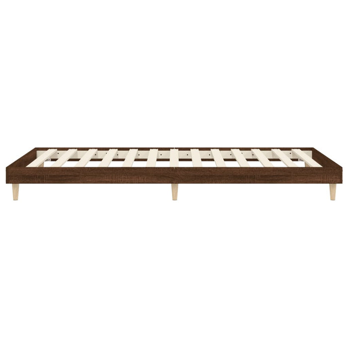 Bed Frame without Mattress Brown Oak 90x200 cm Engineered Wood