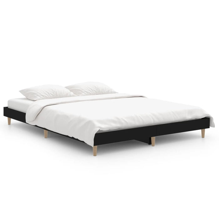 Bed Frame without Mattress Black 140x190 cm Engineered Wood