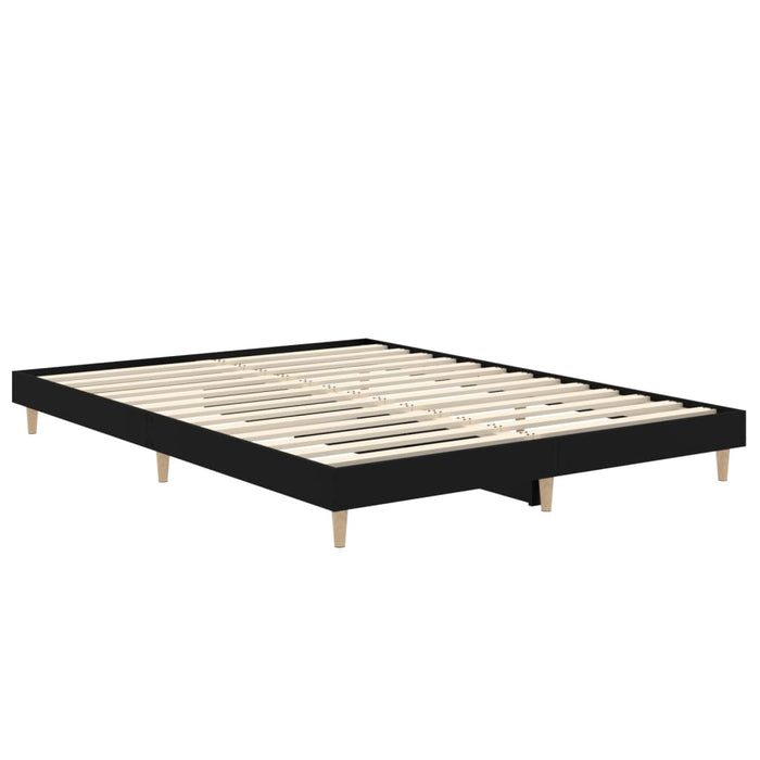 Bed Frame without Mattress Black 140x190 cm Engineered Wood