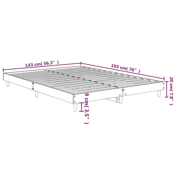 Bed Frame without Mattress Black 140x190 cm Engineered Wood