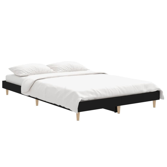 Bed Frame without Mattress Black 120x190 cm Small Double Engineered Wood