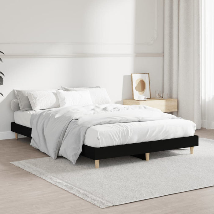 Bed Frame without Mattress Black 120x190 cm Small Double Engineered Wood