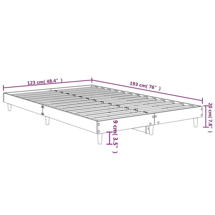 Bed Frame without Mattress Black 120x190 cm Small Double Engineered Wood