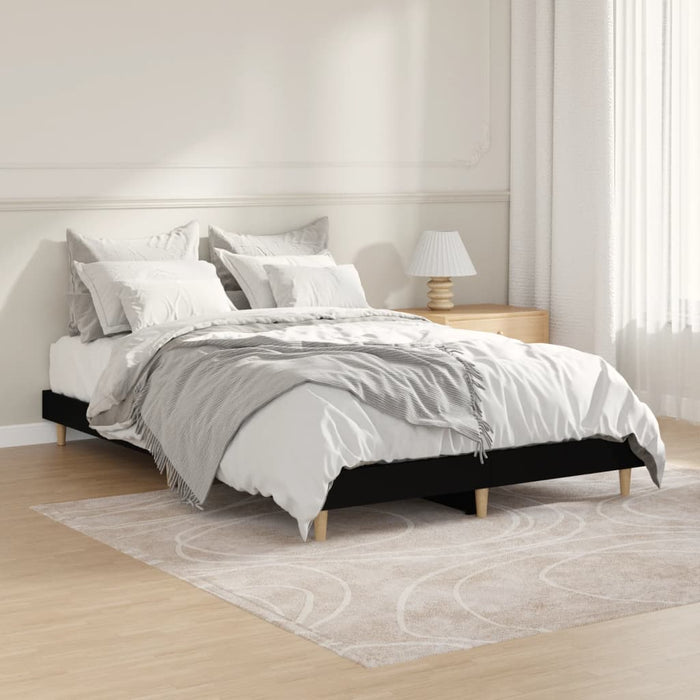 Bed Frame without Mattress Black 120x190 cm Small Double Engineered Wood