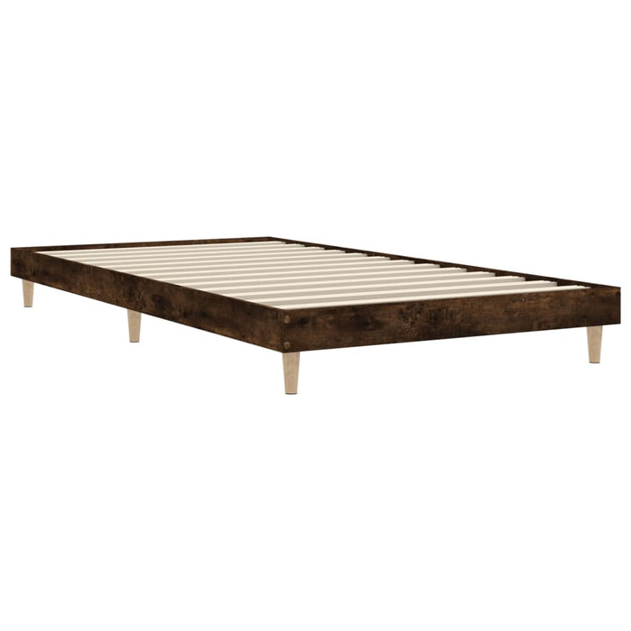 Bed Frame without Mattress Smoked Oak 90x190 cm Single Engineered Wood