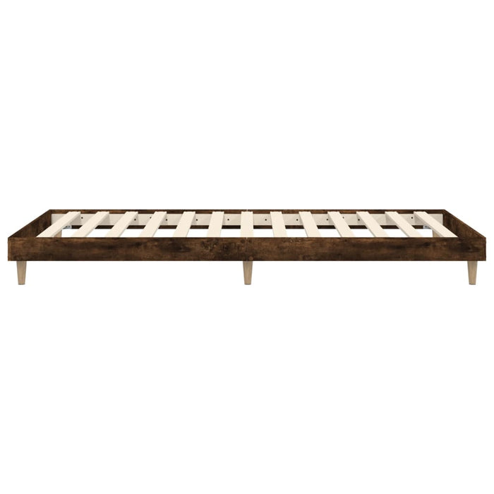 Bed Frame without Mattress Smoked Oak 90x190 cm Single Engineered Wood