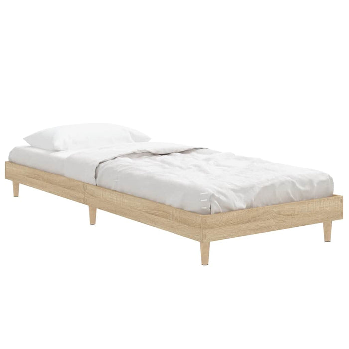 Bed Frame without Mattress Sonoma Oak 75x190 cm Small Single Engineered Wood