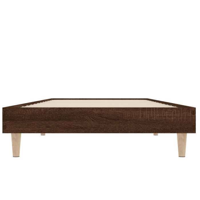 Bed Frame without Mattress Brown Oak 75x190 cm Small Single Engineered Wood