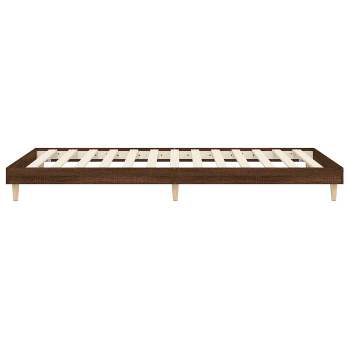 Bed Frame without Mattress Brown Oak 75x190 cm Small Single Engineered Wood