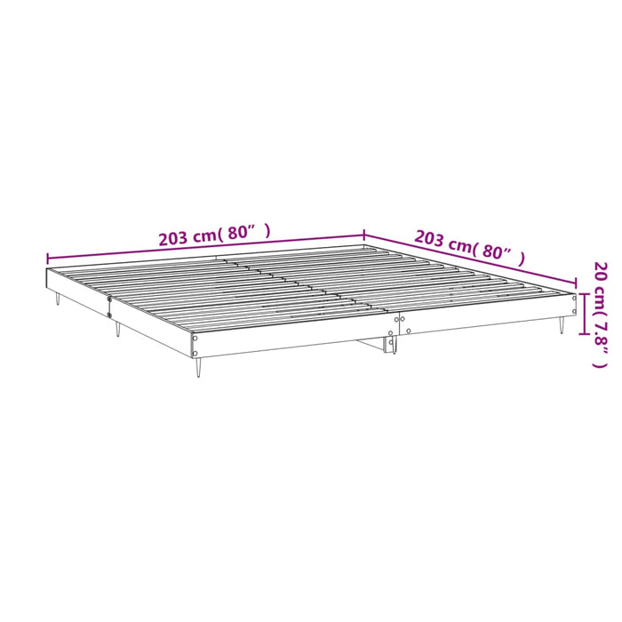 Bed Frame without Mattress Black 200x200 cm Engineered Wood