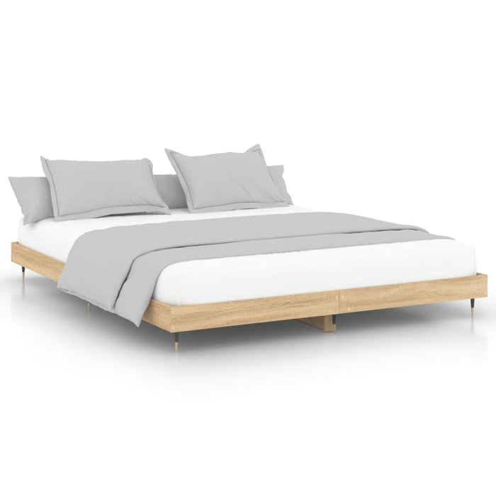 Bed Frame without Mattress Sonoma Oak 200x200 cm Engineered Wood