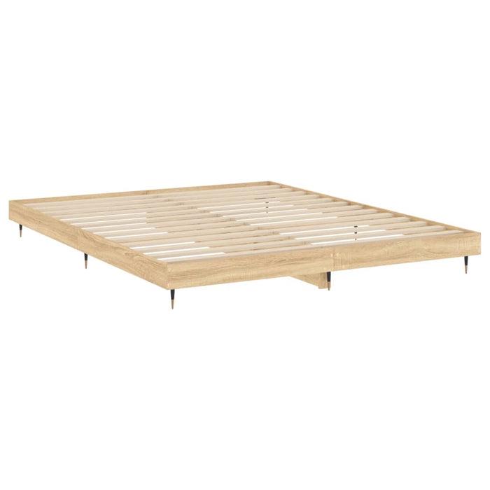 Bed Frame without Mattress Sonoma Oak 200x200 cm Engineered Wood