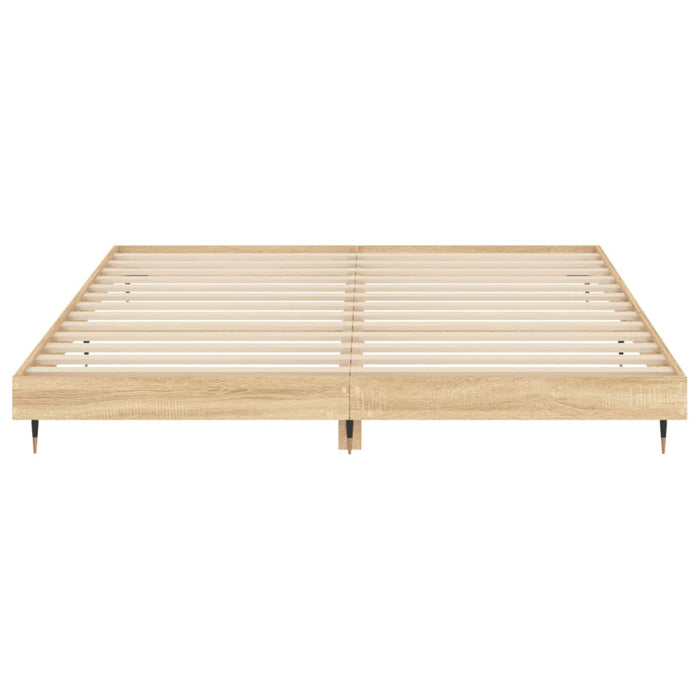 Bed Frame without Mattress Sonoma Oak 200x200 cm Engineered Wood