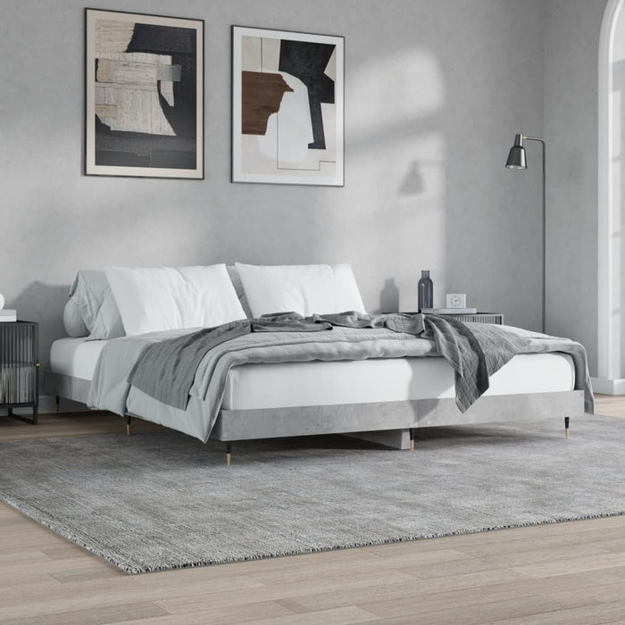 Bed Frame without Mattress Concrete Grey 200x200 cm