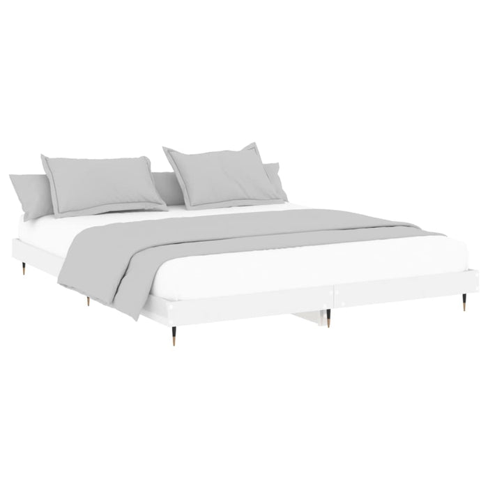 Bed Frame without Mattress High Gloss White 180x200 cm Super King