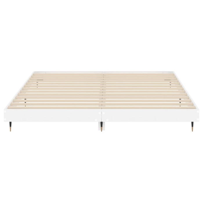 Bed Frame without Mattress High Gloss White 180x200 cm Super King