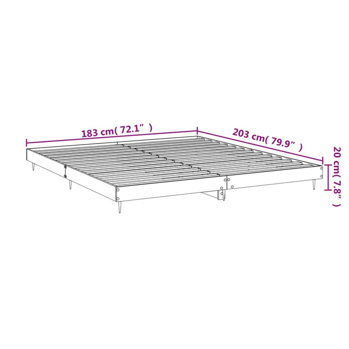 Bed Frame without Mattress High Gloss White 180x200 cm Super King