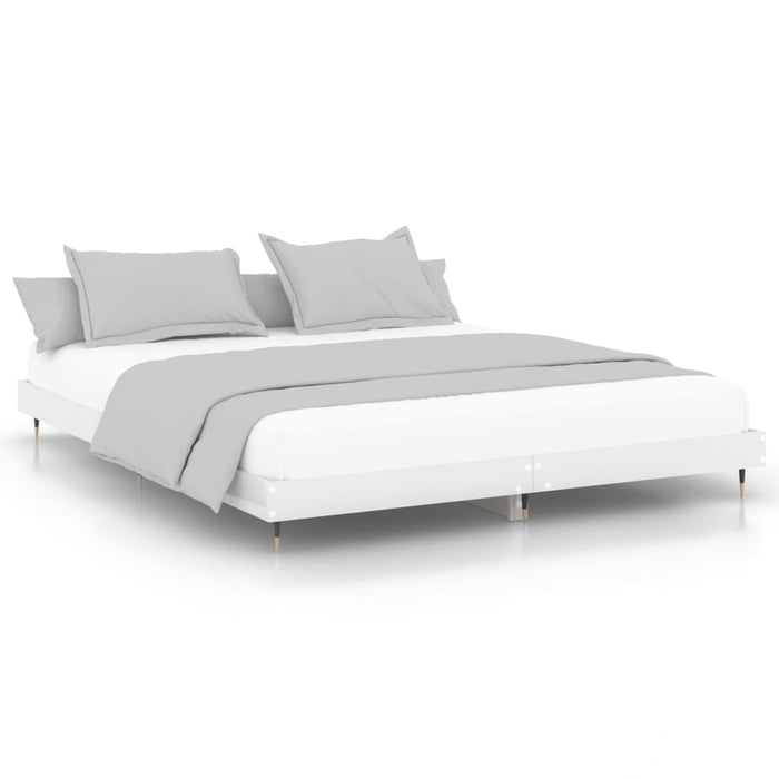 Bed Frame without Mattress High Gloss White 160x200 cm