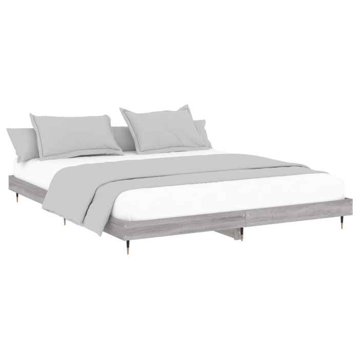 Bed Frame without Mattress Grey Sonoma 160x200 cm Engineered Wood