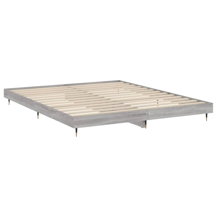 Bed Frame without Mattress Grey Sonoma 160x200 cm Engineered Wood