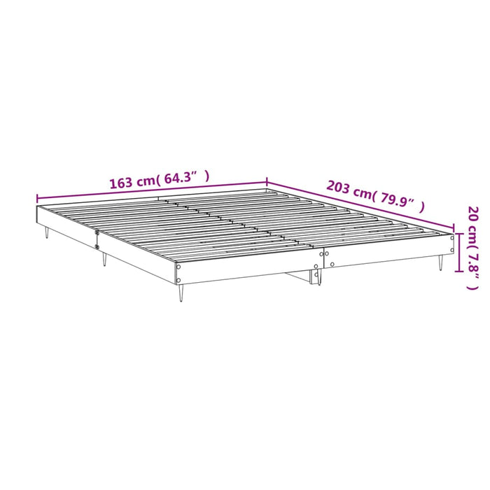 Bed Frame without Mattress Grey Sonoma 160x200 cm Engineered Wood