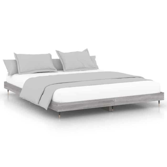 Bed Frame without Mattress Grey Sonoma 140x200 cm Engineered Wood