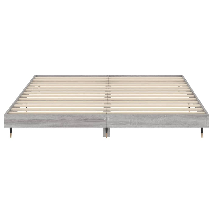 Bed Frame without Mattress Grey Sonoma 140x200 cm Engineered Wood