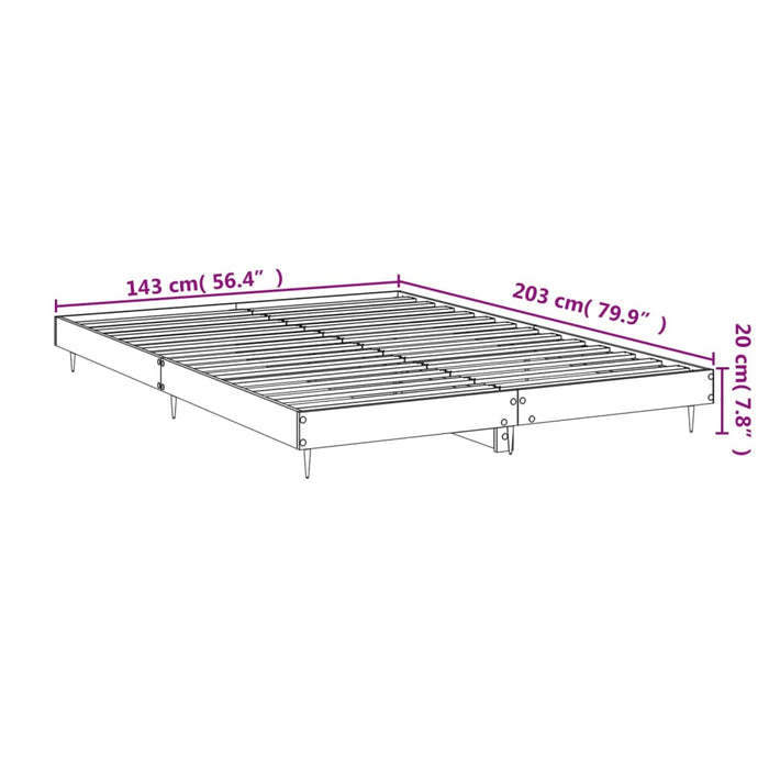 Bed Frame without Mattress Grey Sonoma 140x200 cm Engineered Wood