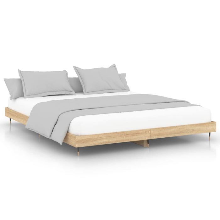 Bed Frame without Mattress Sonoma Oak 120x200 cm Engineered Wood