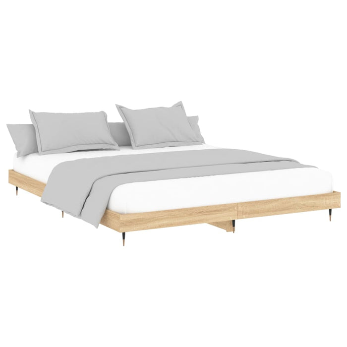 Bed Frame without Mattress Sonoma Oak 120x200 cm Engineered Wood