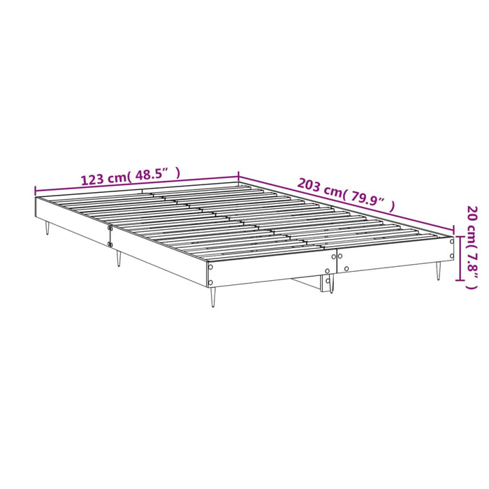 Bed Frame without Mattress Sonoma Oak 120x200 cm Engineered Wood