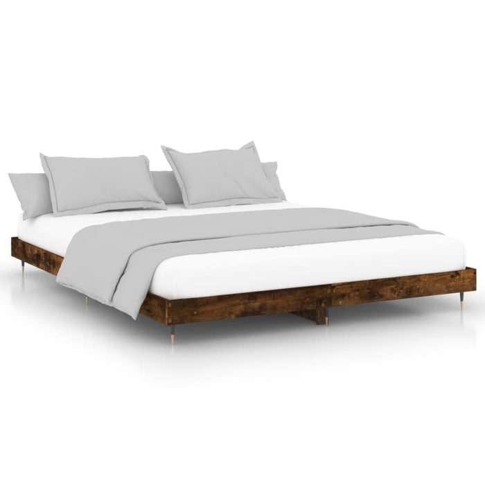 Bed Frame without Mattress Smoked Oak 120x200 cm Engineered Wood