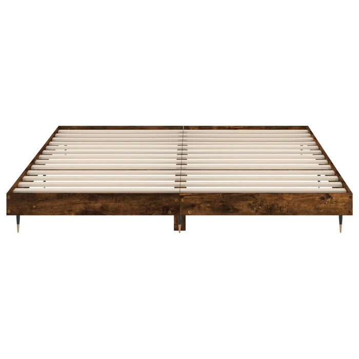 Bed Frame without Mattress Smoked Oak 120x200 cm Engineered Wood