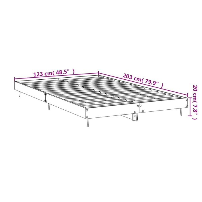 Bed Frame without Mattress Smoked Oak 120x200 cm Engineered Wood