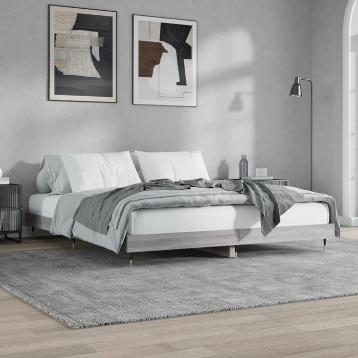 Bed Frame without Mattress Grey Sonoma 120x200 cm Engineered Wood