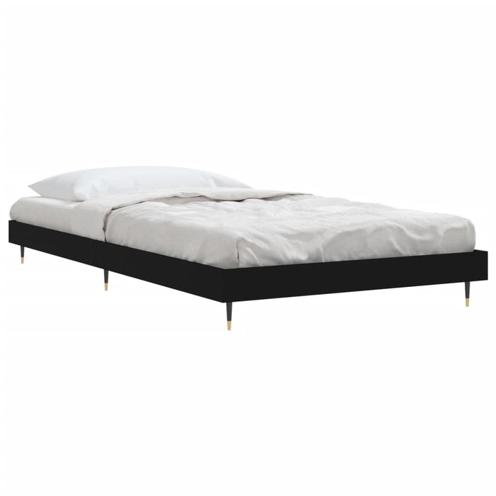 Bed Frame without Mattress Black 100x200 cm Engineered Wood