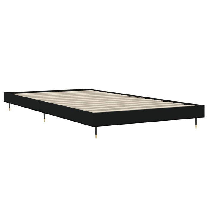 Bed Frame without Mattress Black 100x200 cm Engineered Wood