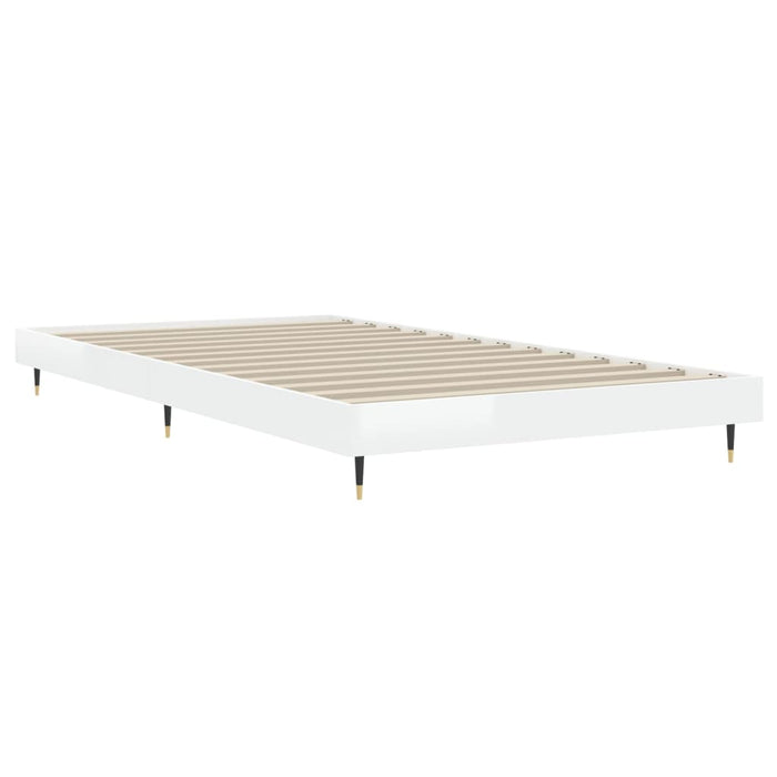 Bed Frame without Mattress High Gloss White 100x200 cm