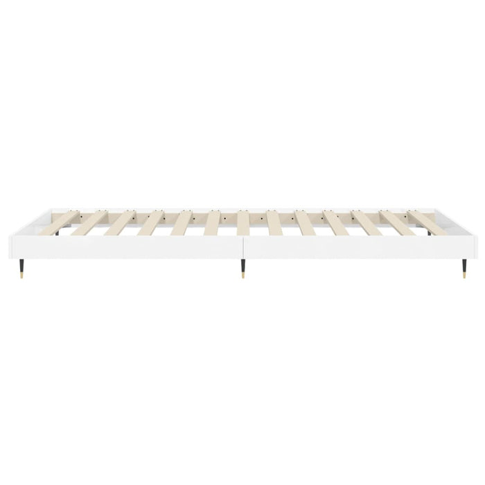 Bed Frame without Mattress High Gloss White 100x200 cm