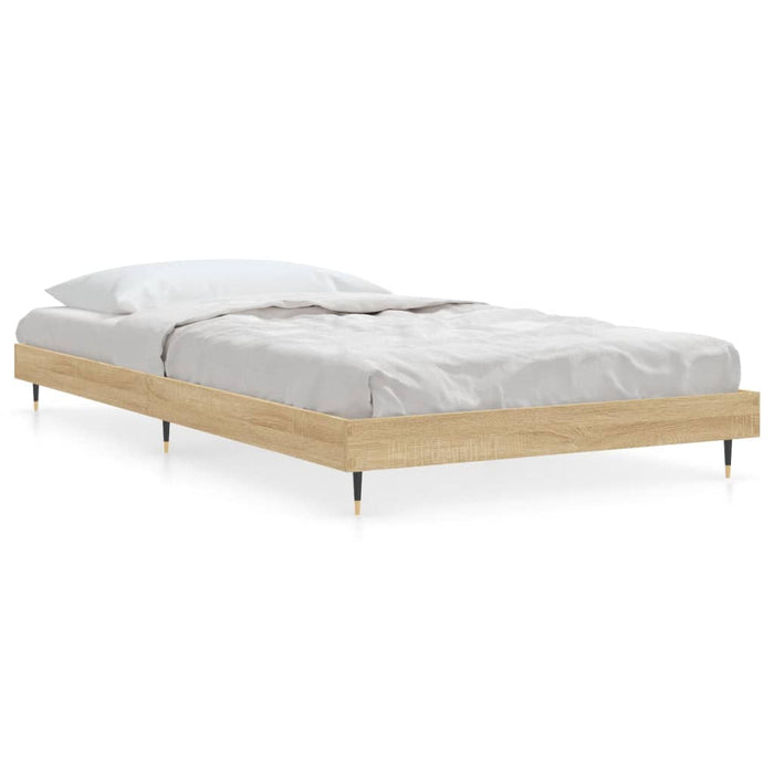 Bed Frame without Mattress Sonoma Oak 100x200 cm Engineered Wood