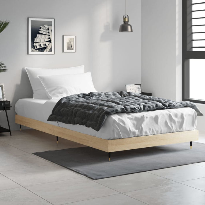 Bed Frame without Mattress Sonoma Oak 100x200 cm Engineered Wood