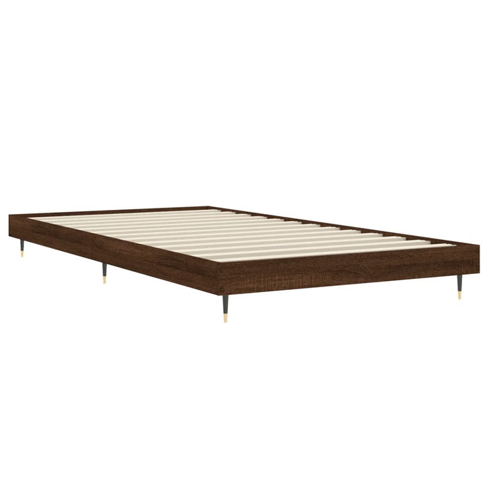 Bed Frame without Mattress Brown Oak 100x200 cm Engineered Wood