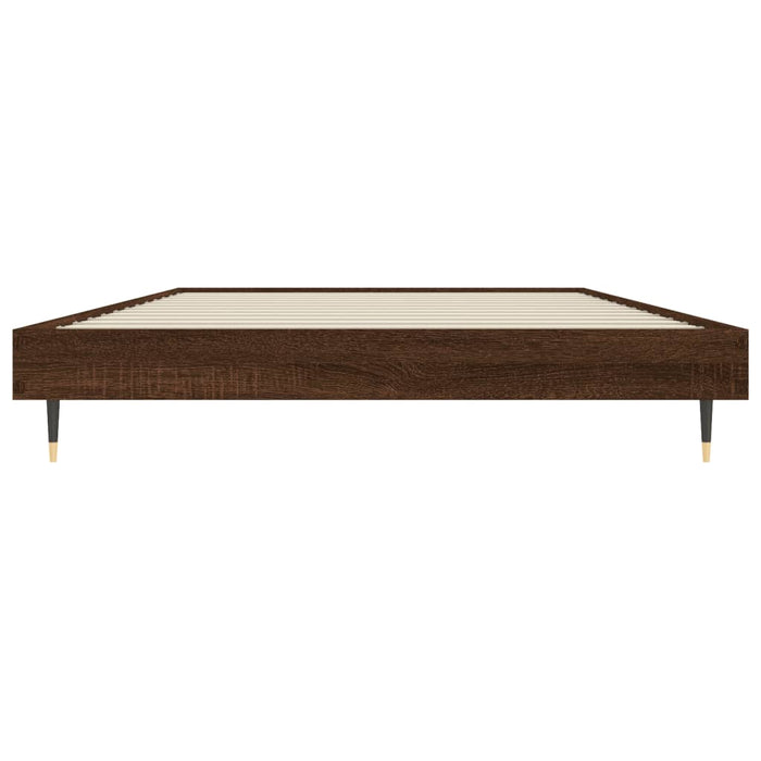 Bed Frame without Mattress Brown Oak 100x200 cm Engineered Wood